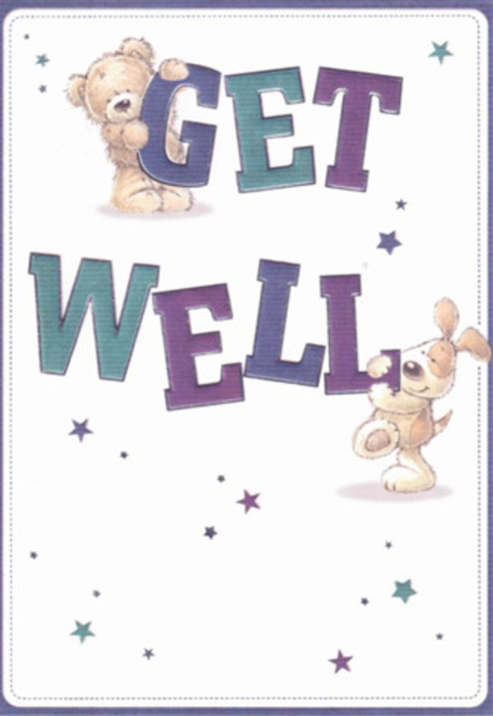 This get well card captures the essence of thoughtful encouragement, brought vividly to life through whimsical art and tender colour. At the centre, a kindly teddy bear and a cheerful puppy share the task of presenting a bold, hand-lettered message, their forms rendered as soft and huggable as plush from a beloved childhood memory. The typography's rich indigos and aquas offer grounding assurance, while playful stars, sketched in gentle shades of lilac and sky, weave a tapestry of well wishes above. There's a hint of texture in every stroke-the bear's fuzzy fur and the velvet-smoothness of the puppy's ears, inviting notions of comfort akin to holding a bouquet freshly arranged by Flower Delivery North Harrow just steps from Northolt Road. The roomy, cream-toned background gives the entire design an airy lift, suggesting a sense of endless possibility, much like the optimism that infuses blossoms prepared for families across central North Harrow. Envision gifting this card alongside flowers-it's a blend of innocence, sincerity, and healing light that uplifts spirits at every age.